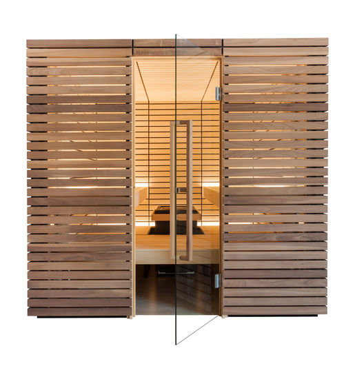 Elementsaunen von Wellness Wiedel – Modell Lindea – Saunaausstellung an der B2 bei Augsburg