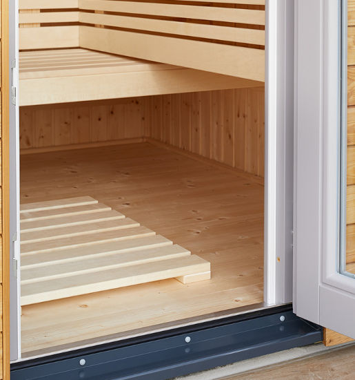 Gartensauna Luna 1 Tür Details – Wellness Wiedel Gartensaunen zwischen Augsburg und München