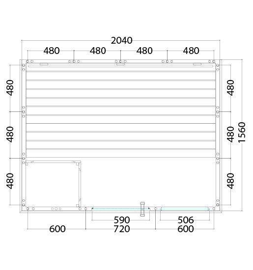 Massivholzsauna in der Ausstellung von Wellness Wiedel an der B2 zwischen Augsburg und München – Grundriss Modell Komfort Mini